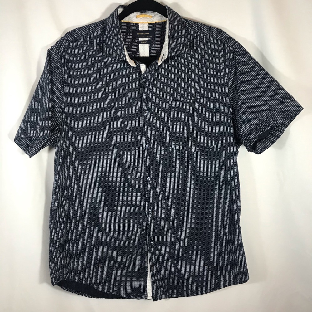 Denim & Flower  Slim Fit Short Sleeve Button Down